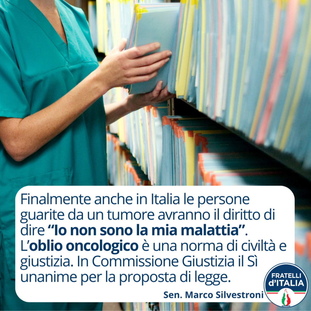 oblio oncologico - in senato dl - marco silvestroni senatore segretario fdi